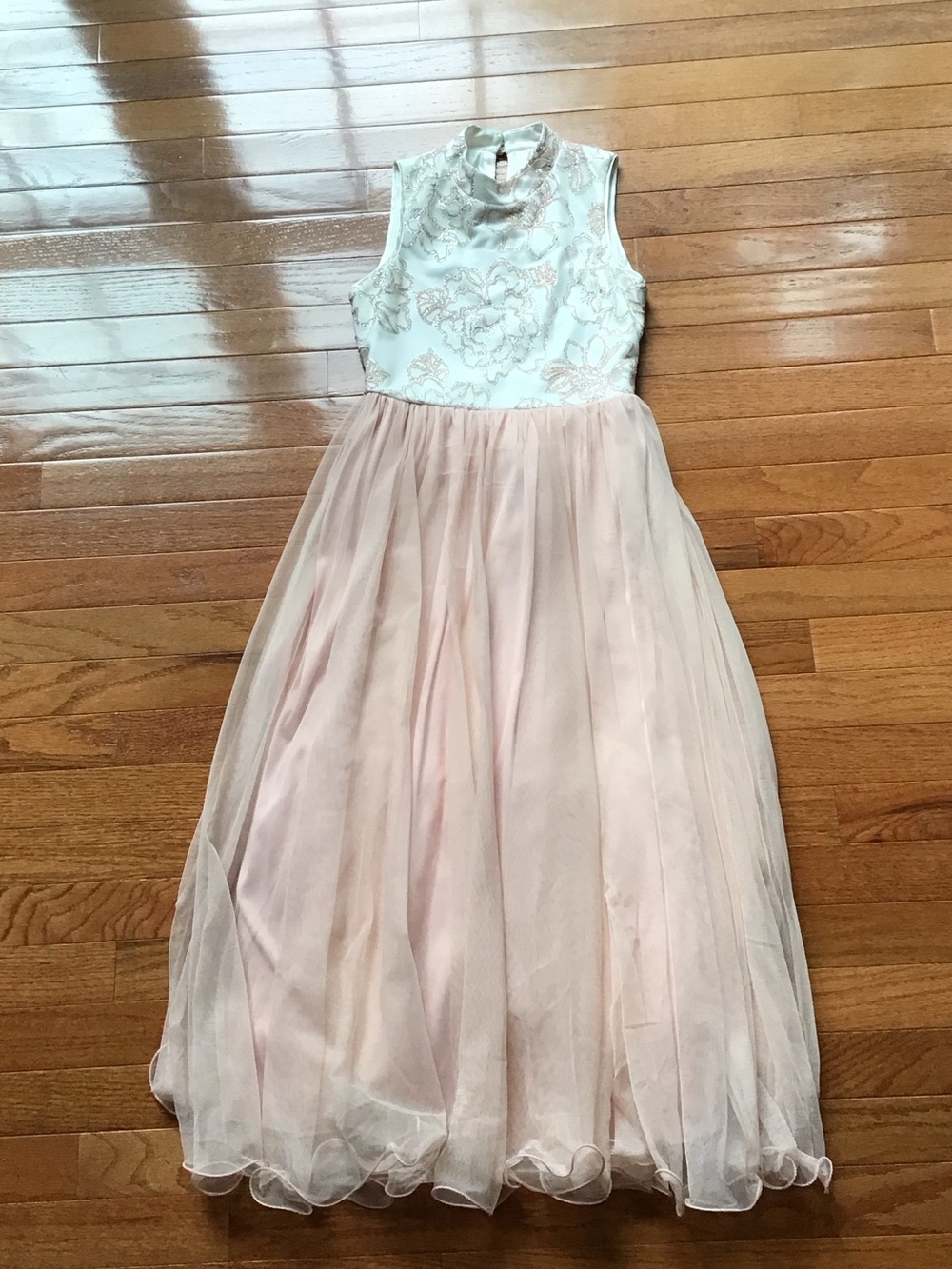 Speechless Sleeveless Lace Bodice with Light Pink Tulle Skirt